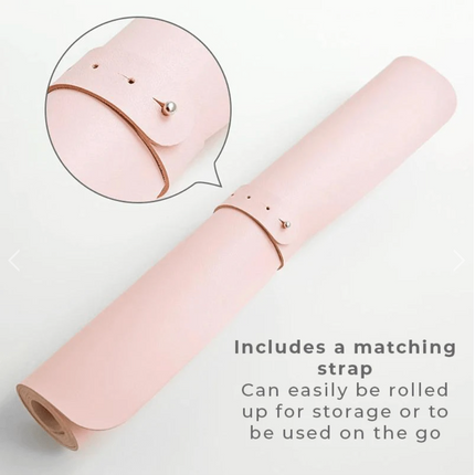 Non-Slip Polyurethane Leather Desk Mat | Available in 3 Sizes | 7 Pastel Colors | Smooth Surface for Enhanced Mouse Movement | Optional Mouse Pad Purchase | Includes Travel Strap for Easy Storage