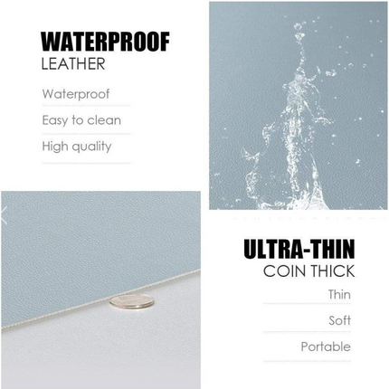 Non-Slip Polyurethane Leather Desk Mat | Available in 3 Sizes | 7 Pastel Colors | Smooth Surface for Enhanced Mouse Movement | Optional Mouse Pad Purchase | Includes Travel Strap for Easy Storage