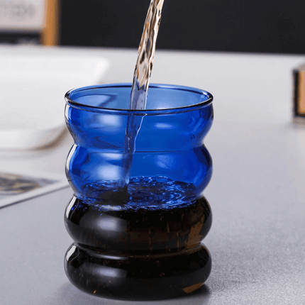 Hand-Blown Borosilicate Glass Cups | Colorful Bubble Design | 4 Colors Available | Dishwasher Safe | Heat Resistant | Sold Individually | 10.1 fl oz Capacity | 2.95" Wide x 3.7" High | Versatile Drinkware