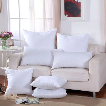 Fluffy Polyester Pillow Inserts | Square & Rectangle Shapes | Hidden Zipper for Easy Wash | Choose Size for Plump Look | 40x40cm Fits 35x35cm Covers | 50x50cm Fits 45x45cm Covers | 55x55cm Fits 50x50cm Covers
