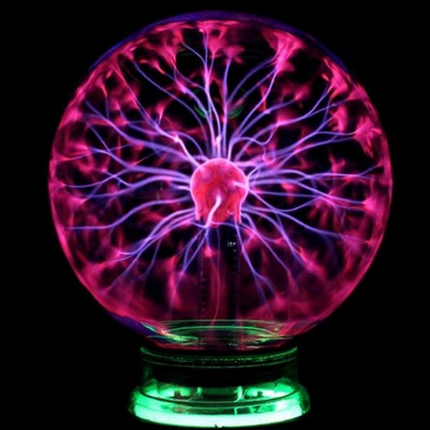 Interactive Plasma Ball | Electric Lightning Sphere | Science Toy for Kids & Adults | Finger Reactive Light Show | Unique Desktop Decoration | 4.3 x 3 x 5.3 Inch | Battery Operated (4 AAA, Not Included)