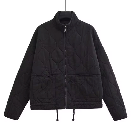 EMILY | Women's Loose Fit Cotton Jacket | Stand Collar | Long Sleeve | Modern Edge | Utility Pockets
