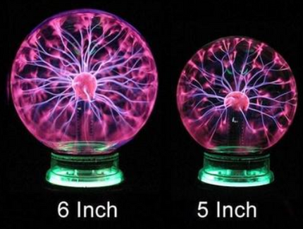 Interactive Plasma Ball | Electric Lightning Sphere | Science Toy for Kids & Adults | Finger Reactive Light Show | Unique Desktop Decoration | 4.3 x 3 x 5.3 Inch | Battery Operated (4 AAA, Not Included)