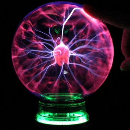 Interactive Plasma Ball | Electric Lightning Sphere | Science Toy for Kids & Adults | Finger Reactive Light Show | Unique Desktop Decoration | 4.3 x 3 x 5.3 Inch | Battery Operated (4 AAA, Not Included)