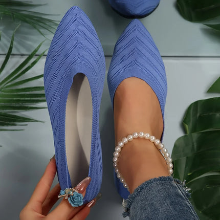 ANNIE | Chic Knit Upper | Pointed Toe | Breathable Slip-On Loafers | Solid Color | Snug Fit | All-Day Comfort