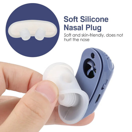 Electric Anti-Snoring Nasal Dilator | Silicone Advanced Comfort | USB Rechargeable | Snore-Reducing | Lightweight Portable Design | Food Grade Material | Improved Sleep Quality | Easy-to-Use | Blue