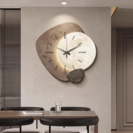 Modern Scandinavian Illuminated Wall Clock | Luxurious Artistic Design | Elegant Home Decor | Ideal for Living Room or Office