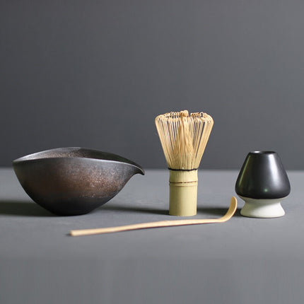 Complete Matcha Preparation Set | Elegant Bamboo Whisks & Ceramic Bowl for Tea