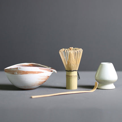 Complete Matcha Preparation Set | Elegant Bamboo Whisks & Ceramic Bowl for Tea