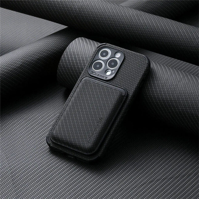 FiberGuard | Carbon Fiber MagSafe-Compatible iPhone Case | Built-In Wallet | Scratch Resistant | Sleek Design | Wireless Charging Ready