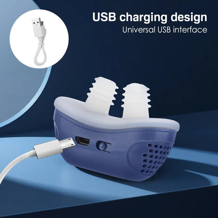 Electric Anti-Snoring Nasal Dilator | Silicone Advanced Comfort | USB Rechargeable | Snore-Reducing | Lightweight Portable Design | Food Grade Material | Improved Sleep Quality | Easy-to-Use | Blue