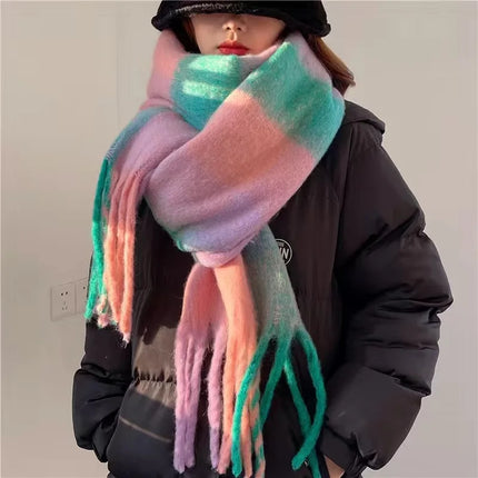 Scarvello | Luxury 100% Cashmere Scarf | Large 38x230cm | Rainbow Shades | Soft Warm Winter Accessory