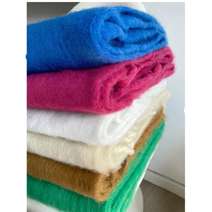 Luxurious Pashmina Scarf | ChicWool Cashmere | Thick Warm Winter Accessory with Trendy Long Fringes | Solid Color | Cozy for Cold Weather