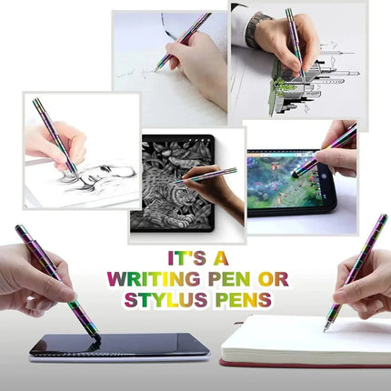 Magnetic Multifunctional Deformation Pen | Includes 13 Magnetic Rings & 12 Steel Balls | Fidget Reliever for Stress | Transform into Shapes | With Refills & Touch Screen Tips | Gift Box Included