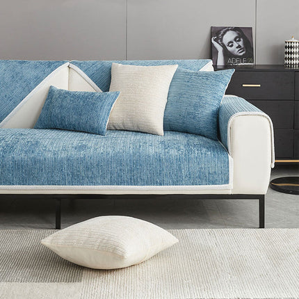 SofaSkins™ | Ultra-Soft Chenille Scratch-Resistant Couch Cover | Universal Fit Protective Shield | Stylish Striped Design for Pet Owners | Comfort & Durability