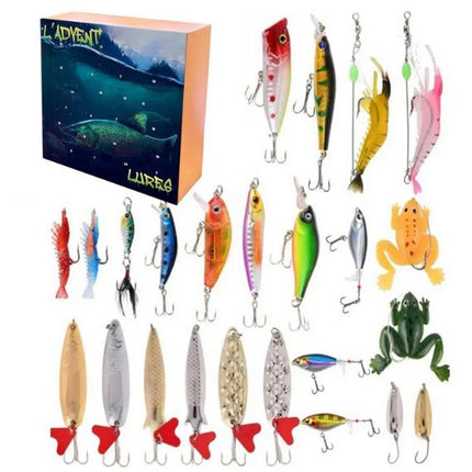 2024 Holiday Advent Calendar | 24 High-Quality Fishing Lures | Surprise Box for Freshwater & Saltwater | Ready-to-Use Lures | Perfect Gift for Anglers