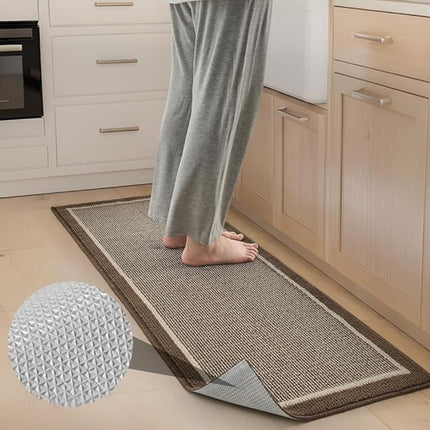 Strata Elegance | Durable Kitchen Floor Mats | Anti-Slip Backing | Comfortable Stand & Functional | Polypropylene Surface | Indoor Rug | Reduce Pressure | Easy Care Machine Washable | Warm Textured Design