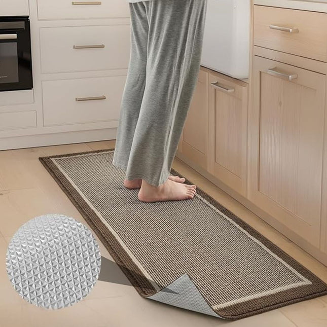 Strata Elegance | Durable Kitchen Floor Mats | Anti-Slip Backing | Comfortable Stand & Functional | Polypropylene Surface | Indoor Rug | Reduce Pressure | Easy Care Machine Washable | Warm Textured Design