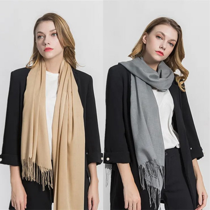 Sylvania | Draped Scarf with Fringe | Versatile Lightweight Comfort | Elegant Accessory for Any Outfit