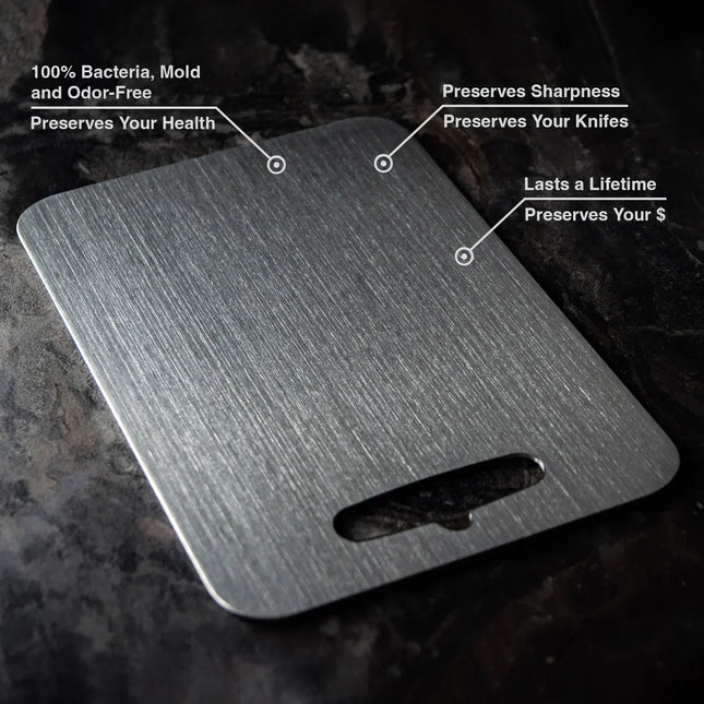 PureTitan™ Titanium Chopping Board | BPA-Free | Microplastics-Free | Antibacterial & Non-Porous | Durable Kitchen Essential | Easy to Clean
