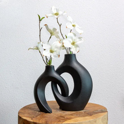 Gleora | Handcrafted Ceramic Vase | Unique Intertwined Design | Elegant Floral Display | Durable | Decorative Centerpiece for Home & Events | Modern Chic Style | Stable Base | Easy to Clean