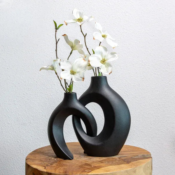 Gleora | Handcrafted Ceramic Vase | Unique Intertwined Design | Elegant Floral Display | Durable | Decorative Centerpiece for Home & Events | Modern Chic Style | Stable Base | Easy to Clean