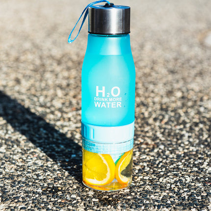 Portable Leak-Proof Frosted Plastic Water Infuser Bottle | 650ml Capacity | Easy Clean | Perfect for Fruit Infusions