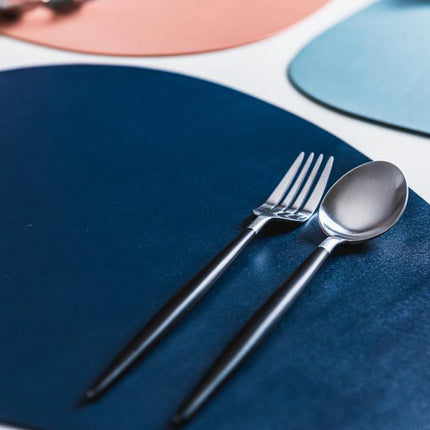 Elegant Polyurethane Leather Placemats & Coasters Set | Heat Resistant Table Decor | Assorted Colors | Includes 1 Placemats 37x43cm & 1 Coaster 11x13cm | Versatile Stylish Dining Accessories