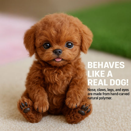 Interactive Lifelike Robotic Puppy | Handcrafted Details | Synthetic Leather | Voice & Touch Responsive | Movable Actions | Soft & Cuddly | Eco-Friendly Design | Compact Size | Perfect Companion for All Ages