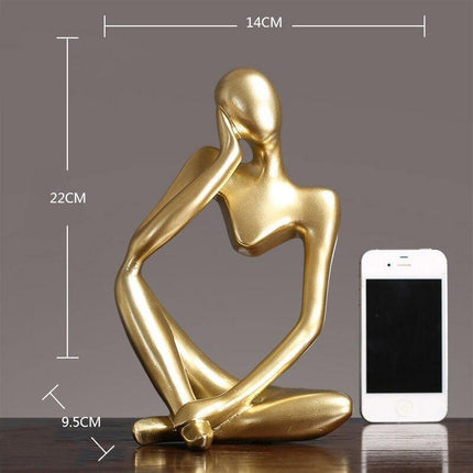 Abstract Elegant Thinker Resin Statue | Modern Minimalist Design | Tabletop Decor | Three Colors & Poses | Home Office Art | Environmentally Friendly | 8cm x 13cm | Unique Gift Idea