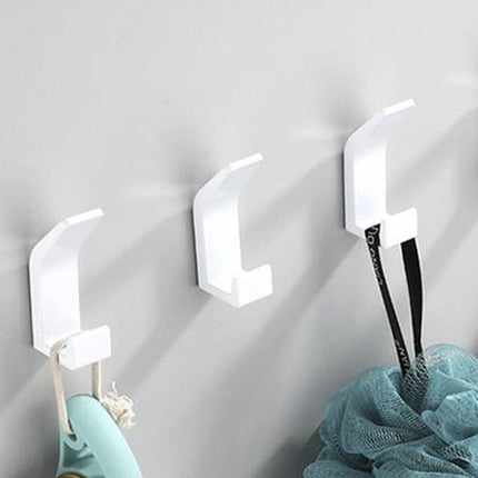 Saxton Adhesive Wall Hooks | Modern Aluminum Design | No-Drill Installation | Durable with 22lbs Load Capacity | Ideal for Living Spaces | Available in Black or White | Single, 3, or 5 Piece Sets