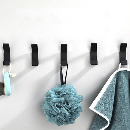 Saxton Adhesive Wall Hooks | Modern Aluminum Design | No-Drill Installation | Durable with 22lbs Load Capacity | Ideal for Living Spaces | Available in Black or White | Single, 3, or 5 Piece Sets