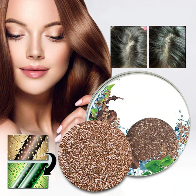 Tuberous Flower Natural Hair Darkening Shampoo Bar | Organic Thickening & Rejuvenating Formula | Anti-Dandruff & Oil Control | Eco-Friendly Packaging | 55g