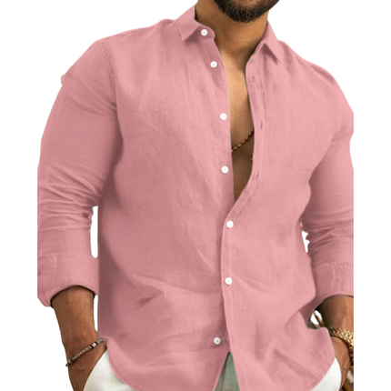 Tailored Men's Long Sleeve Shirt | Button-Up with Adjustable Cuffs | Breathable Fabric | Available in Neutral and Earthy Tones | Sizes S-3XL | Perfect for Formal & Smart-Casual Occasions