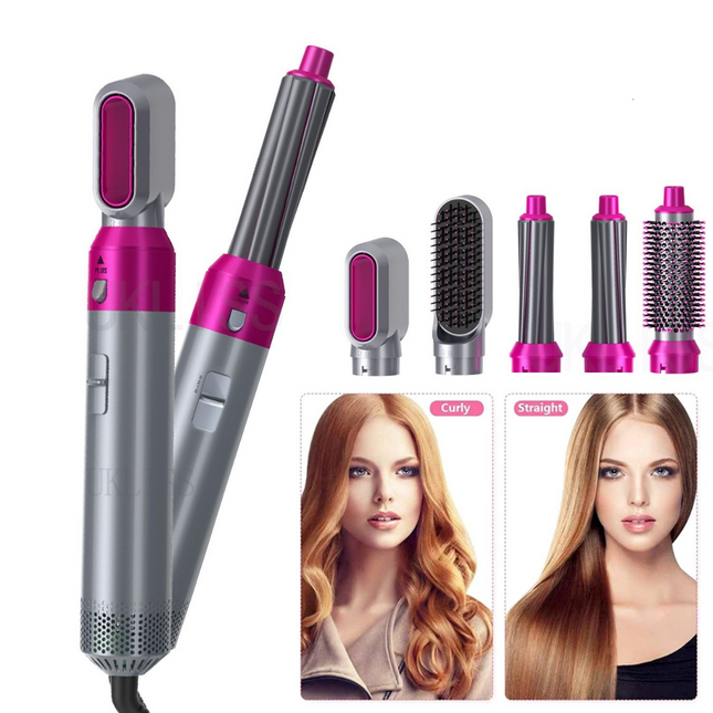 5-in-1 Versatile Hair Styler | Brush | Air Rollers | Blow Dryer Attachment | Multi-Styling for All Hair Types | Travel-Friendly Design | Advanced Heat Control | Protects Against Damage