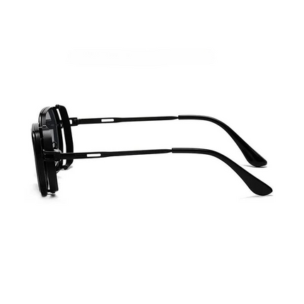 Basil Sunglasses | Vintage Style | Aluminum Frame | Polarized UV Protection | Comfortable Nose Piece | Perfect for Beach, Festival, Casual Outings | Black, Blue, Purple, Bronze