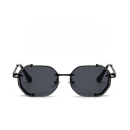 Basil Sunglasses | Vintage Style | Aluminum Frame | Polarized UV Protection | Comfortable Nose Piece | Perfect for Beach, Festival, Casual Outings | Black, Blue, Purple, Bronze