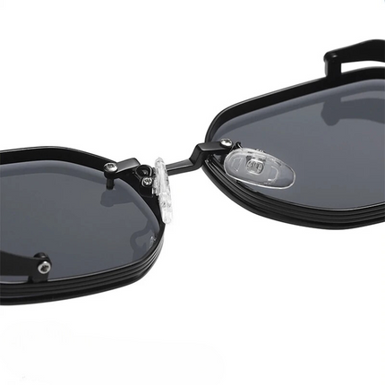 Basil Sunglasses | Vintage Style | Aluminum Frame | Polarized UV Protection | Comfortable Nose Piece | Perfect for Beach, Festival, Casual Outings | Black, Blue, Purple, Bronze