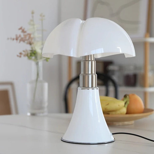 Retro Style Flower Lamp | Black Base | White Acrylic Shade | LED 10W Philips | Touch Switch | Bedside or Desk Light | 1.8M Cable | 1.85KG | Modern Mood Lighting | Energy-Efficient Design