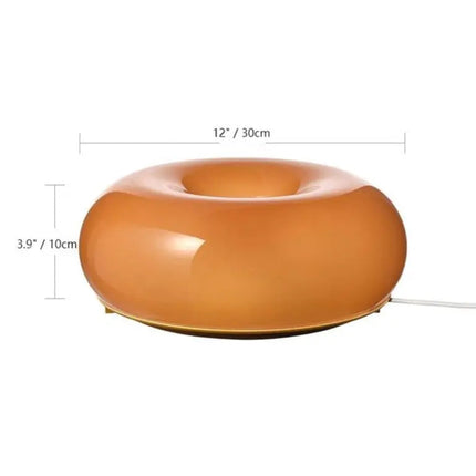 Modern LED Table Lamp | Unique Donut Shape | Dimmable Touch Switch | Energy-Efficient Lighting | High-Quality Glass and Metal | For Living Room, Bedroom, Office | Adjustable Brightness