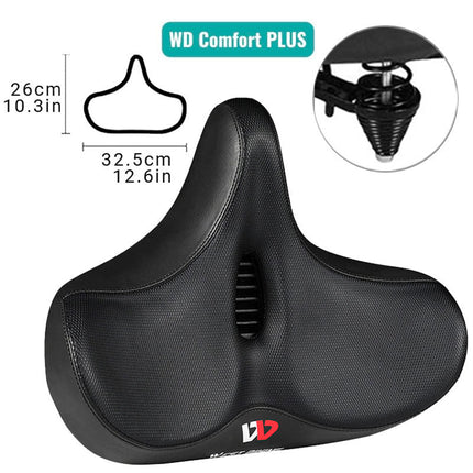 RideEase Extra Comfort | Ergonomic Bicycle Saddle | Extra Wide & Breathable Design | Shock-Absorbing Cushion | Fits All Bikes | Easy Installation