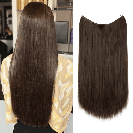 Invisible Wire Hair Extensions | Wavy & Straight Styles | Quick & Secure Application | Lightweight Comfort | Adjustable Wire for Custom Fit | No Clips & Hair-Friendly | Perfect for Effortless Length & Volume