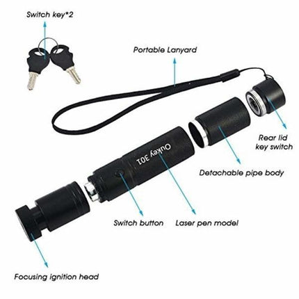 High Power Green Laser Pointer Set | Super Bright | Adjustable Focus | Safe Child Lock | 500-10000m Range | Rechargeable 18650 Battery | Lightweight | High-Tech Optics | Continuous Beam | Portable Design
