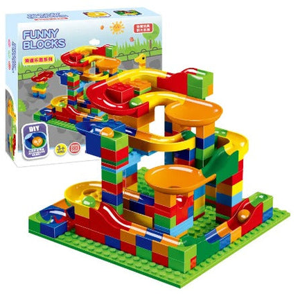 Interactive Marble Racer Kit | STEM Learning | Creative Build & Race Set for Kids | 168 Pieces | Educational Toy for Ages 3+ | Develop Motor Skills & Imagination | ABS Plastic | Blocks, Funnels & Slides