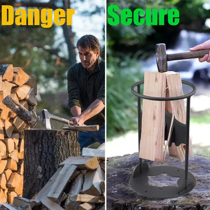 Cast Iron Kindling Splitter | Safe Wood Splitting Frame | No Sharp Blades | Efficient Firewood Tool | Indoor Outdoor Use | 30cm Height | 4.5kg | Fireplace, Firepit, Stove Use