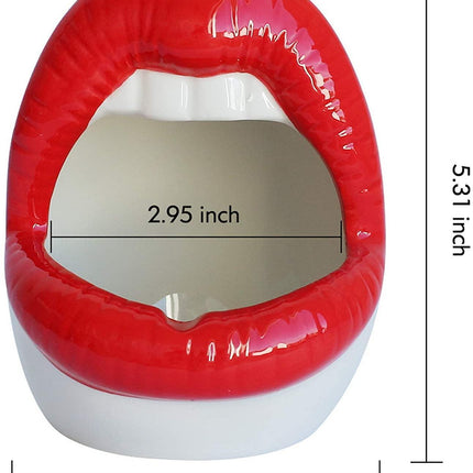 Ceramic Planter with Pouty Lips Design | Fun & Whimsical | Red, Pink, Purple | Durable & Handmade | Heat Resistant & Windproof | Indoor Decoration for Home or Office | Gift Idea | 12x6 cm | 1 Piece