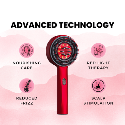3-in-1 Scalp Massager Comb | Red Light Therapy | Detangling Brush | Head Scratcher | Stress Relief & Improved Hair Vitality | Ergonomic Design | Soothing, Refreshing, Relaxing Modes | Ultimate Scalp Care Tool