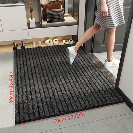 All-Season Durable Striped Doormat | Non-Slip PVC Backing | Stain & Fade Resistant | Low Profile for Indoor & Outdoor Use | Weatherproof Floor Mat 60x90cm