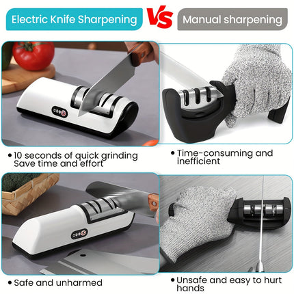 Automatic USB Electric Knife Sharpener | Dual Sharpening Modes for Knives & Tools | Kitchen Essential with Safe, User-Friendly Design