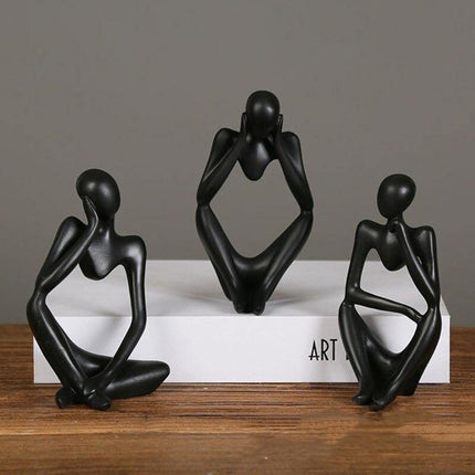 Abstract Elegant Thinker Resin Statue | Modern Minimalist Design | Tabletop Decor | Three Colors & Poses | Home Office Art | Environmentally Friendly | 8cm x 13cm | Unique Gift Idea